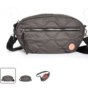 Shortylove medium Quilted Crossbody cruiser Bag in Gray